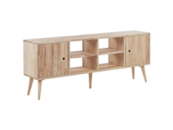 Mueble TV BELIANI Chandler de Madera de caucho Madera clara 145x30x59