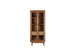 Vitrina Alexandra House Living en madera de teca con cristal natural (80x45x190cm)