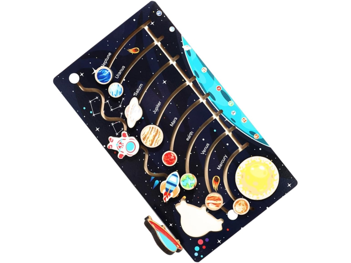 Rompecabezas del Sistema Solar para Niños y Niñas, Planetas del Espacio, Juguete Educativo de Madera CHABERLU