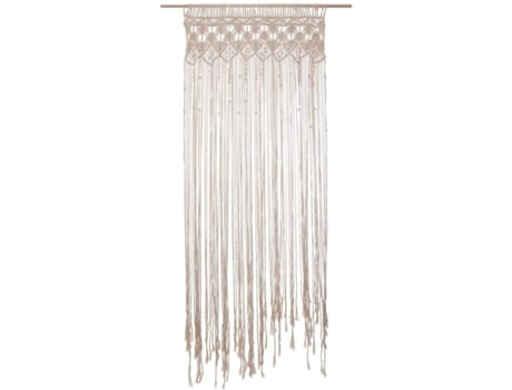 Cortina de Puerta Hilo de Macrame 90x200 cm Barra de Madera Incluida TIENDA EURASIA