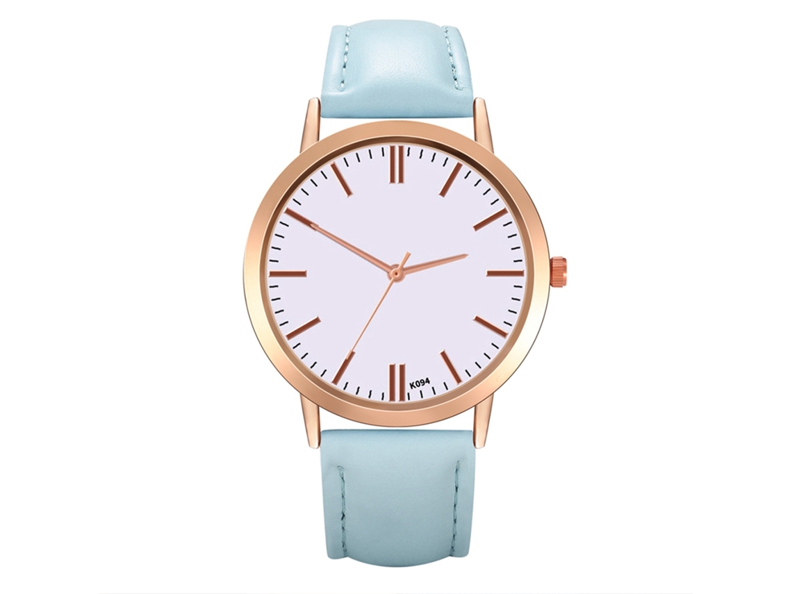Reloj De Pulsera Analógico De Cuarzo Zhoulianfa Fashion Para Mujer, Azul Claro, Para Estudiantes.