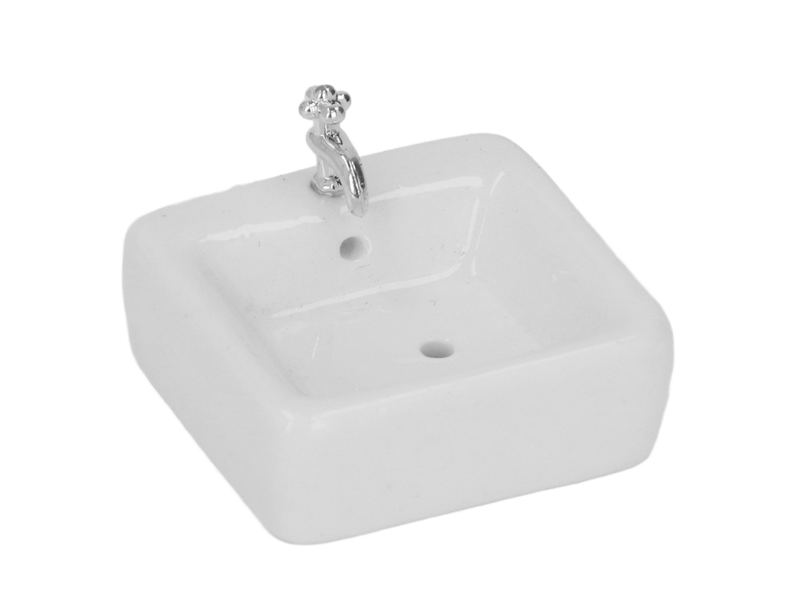 Rebe-lavabo De Baño Para Casa De Muñecas 1:12 Miniatura Cerámica Blanca Accesorio Redondo Mano Hecho