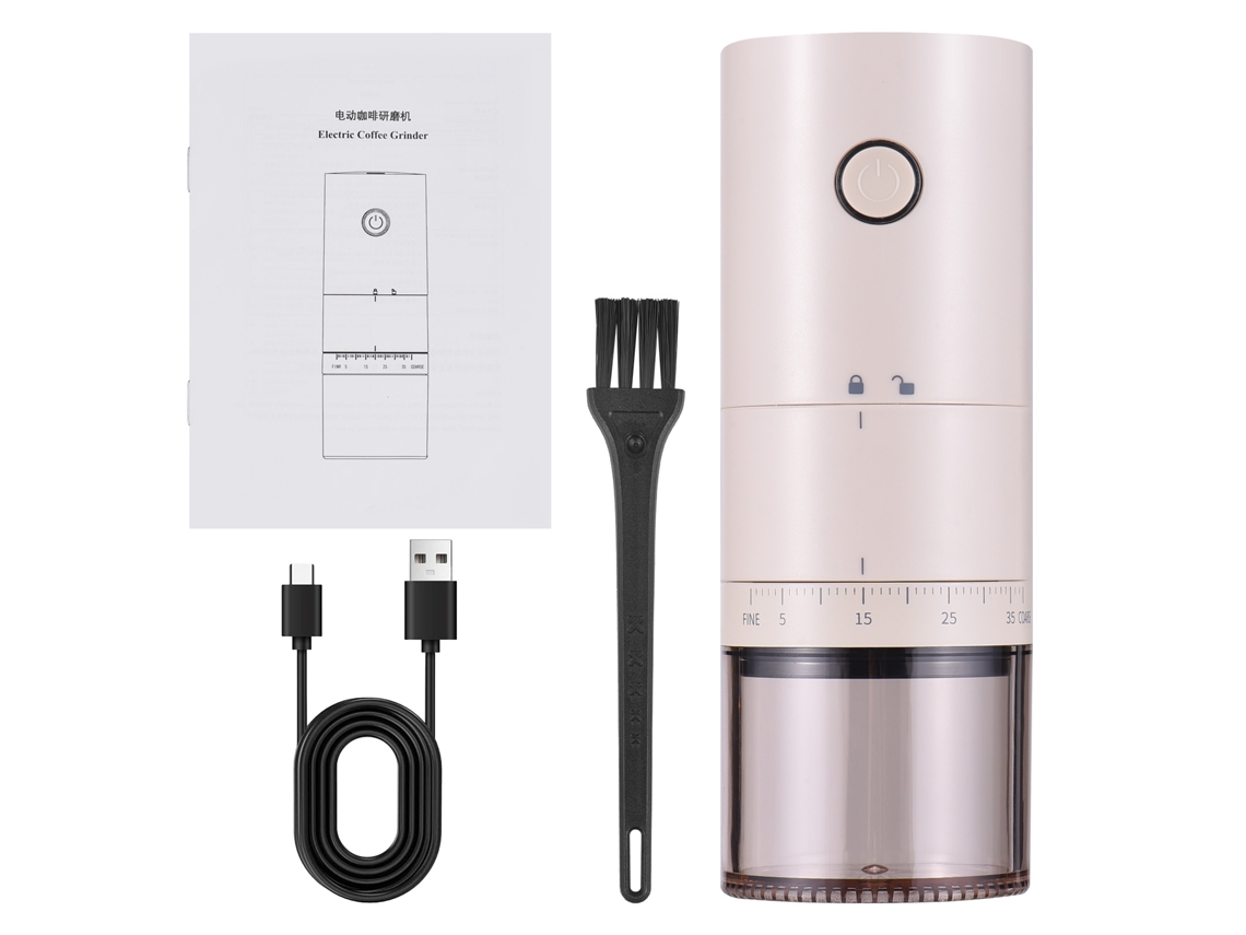 Molinillo de café eléctrico con 38 ajustes y batería recargable.