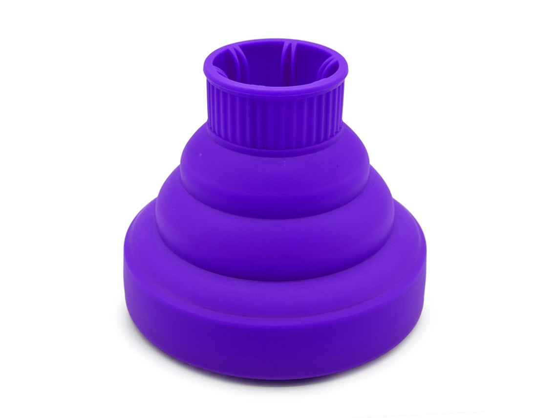 Difusor Para Secador De Pelo De Silicona Ligero Plegable Portátil Para Cabello Rizado Casa Salón Morado
