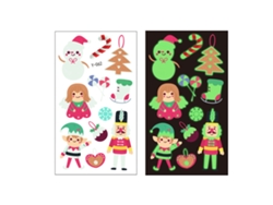 Tatuajes Temporales Luminosos Navideños Para Niños Cara Cuerpo Fiesta Decoración
