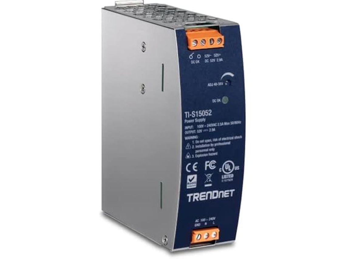 Fuente de alimentación industrial TRENDNET de 150 W y 52 V CC con función de controlador de factor de potencia