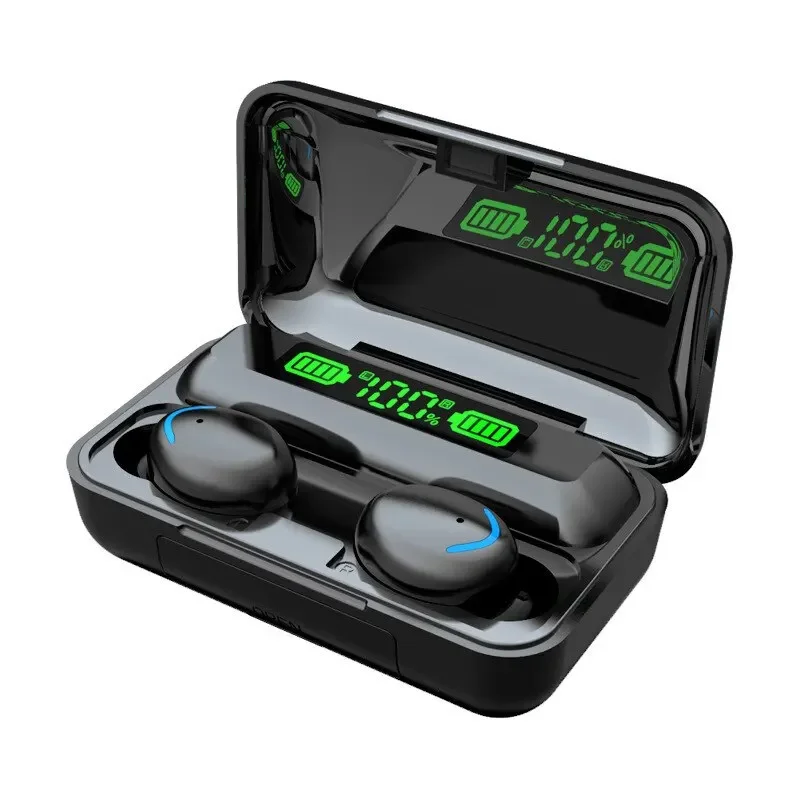 Auriculares inalámbricos MDUG con cancelación de ruido, indicador LED y micrófono (blancos)