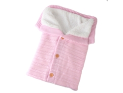 Saco de dormir para cochecito de bebé con botones, manta de lana de punto para bebé, rosa claro Tommy01.