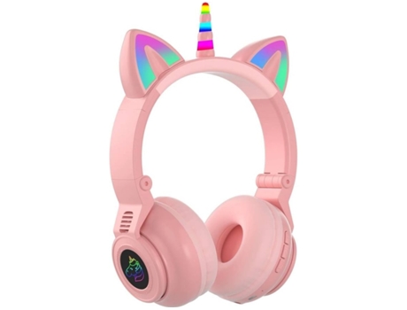 Auriculares Bluetooth ENKERS Niños Inalámbrico/Alámbrico con Luces Led Niños Sobre Oreja con Micrófono