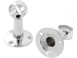 Barra Para Colgar Toallas Y Ropa, 20 Mm De Diámetro, Buje Con Brida, Tono Plateado, 2 Piezas