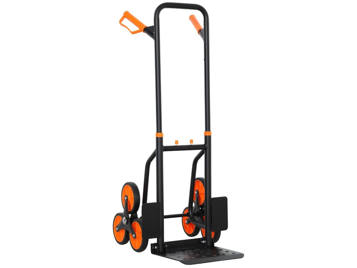Carretilla plegable de acero para subir escaleras con capacidad de 120 kg para transporte.