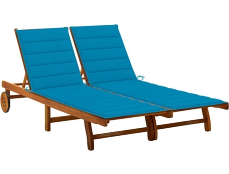 Tumbona VIDAXL Marrón Madera de acacia (200x123x85 cm)