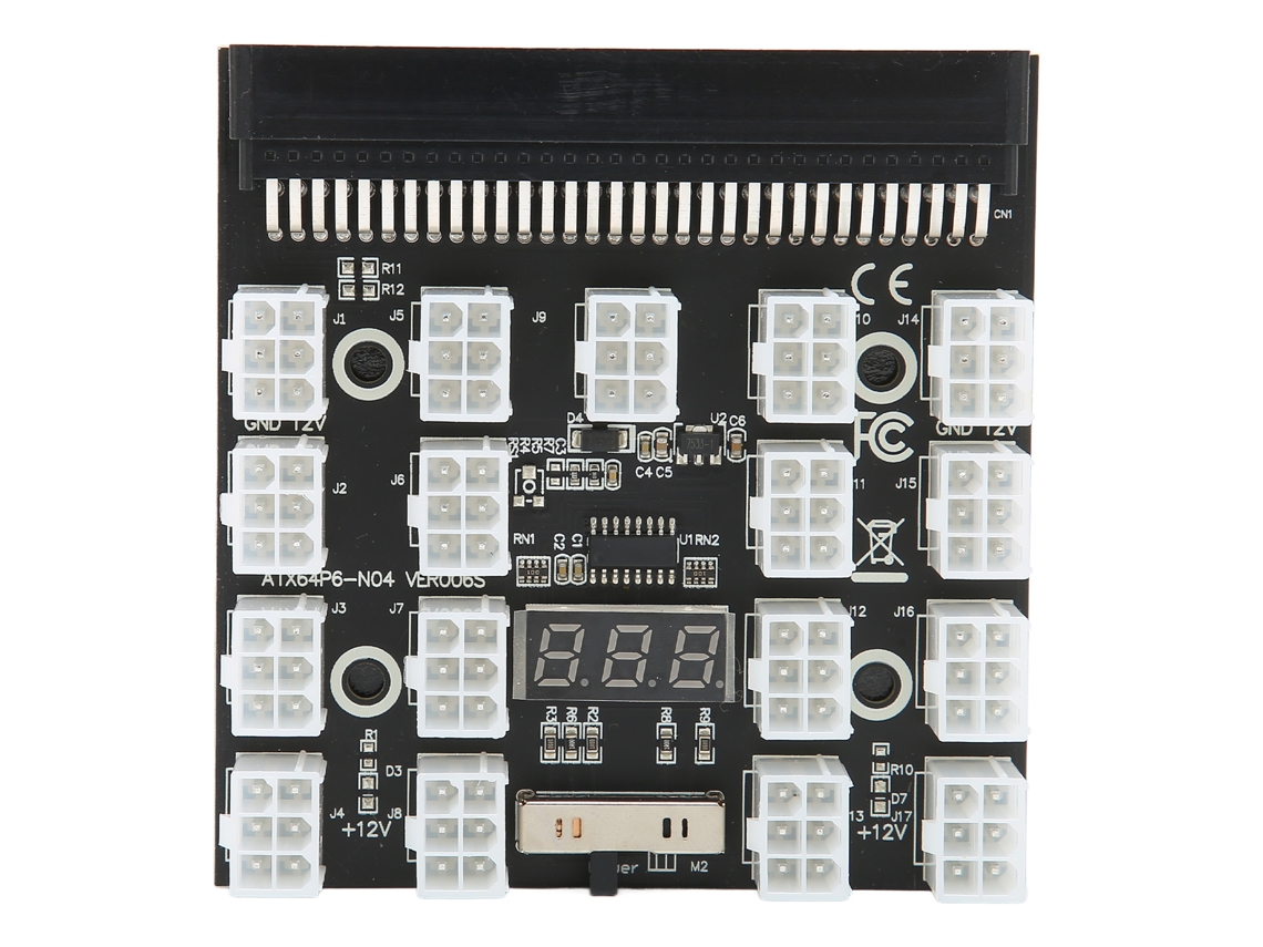 Placa De Adaptador De Distribución De Energía De 17 Puertos De 6 Pines Placa De Derivación 12v 1200w