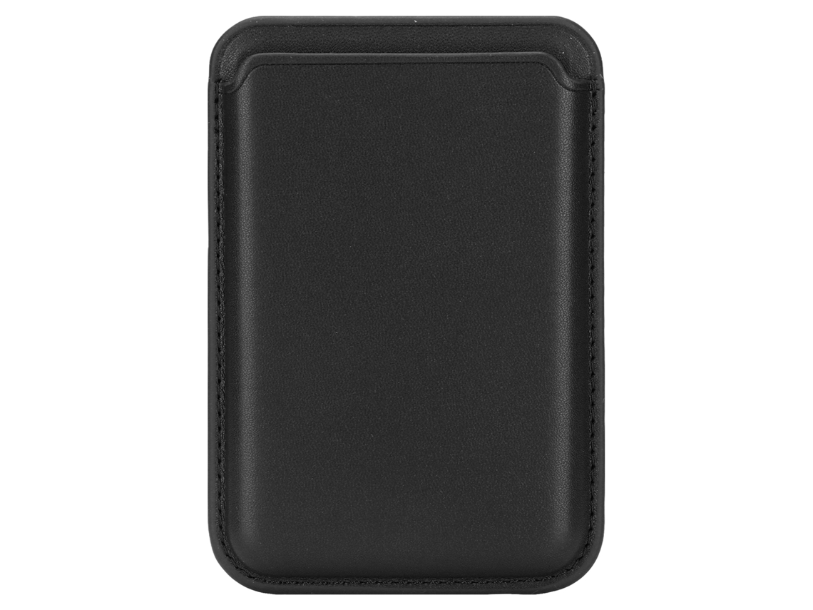 Billetera Magnética De Cuero Pu Para Teléfonos Inteligentes, Porta Tarjetas Para Hasta 2 Tarjetas, Negro