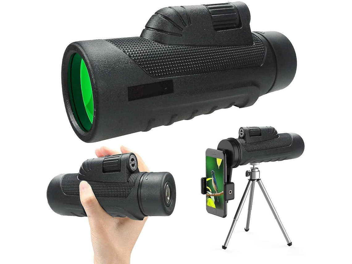 Telescopio monocular 10x42 HD IP68, trípode ajustable, adaptador para smartphone, observación de aves, caza, viajes, color negro, Yizhood