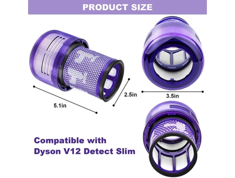 Filtro hepa de substituição para dyson v12 detect slim aspirador de pó