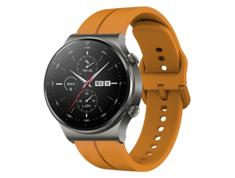 Correa de reloj inteligente de silicona de 22 mm para Huawei GT2 Pro (amarillo ámbar)