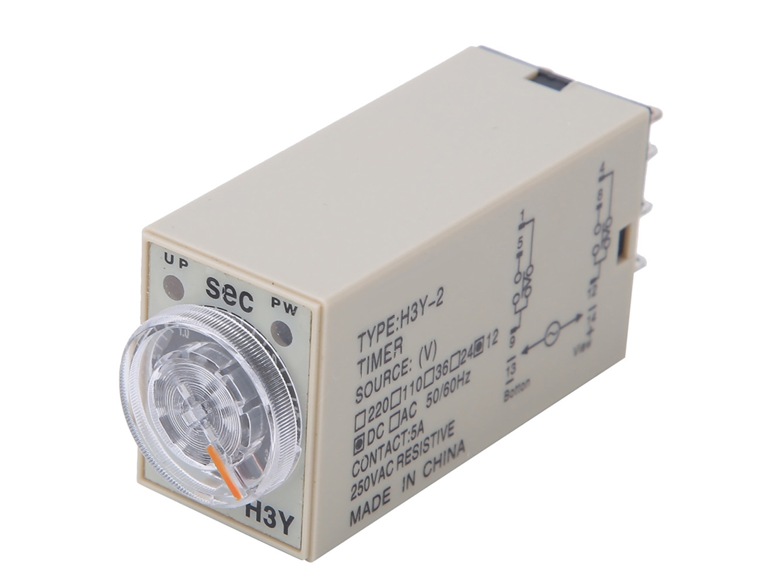 Relé Temporizador Ajustable H3y-2 De 8 Pines, 0-3 S, 12 V Cc Para Electrodomésticos.