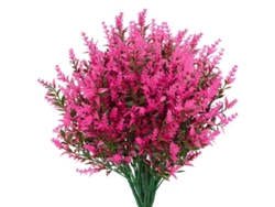 Lavanda artificial: 6 manojos de plantas de lavanda artificial con flores de seda.