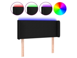 Cabecero con luces LED, tela negra, MAISON EXCLUSIVE (93x16x78 cm)