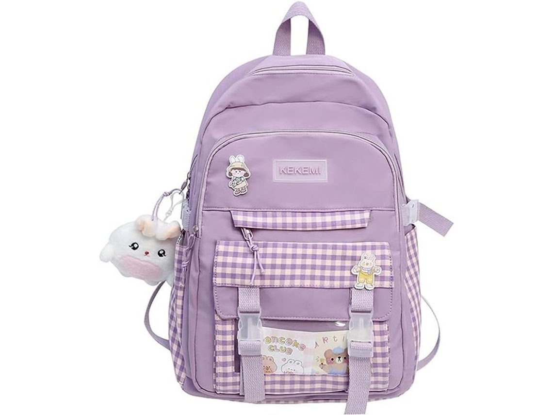 Mochila Grande Kawaii Harajuku Japonesa Estampado Escolar Para Estudiantes Azul