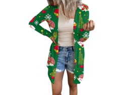 Omni-camisa Abrir Frente Manga Larga Suave Estampado Navidad Halloween Casual Blusa Para Mujer Tipo 8 3xl
