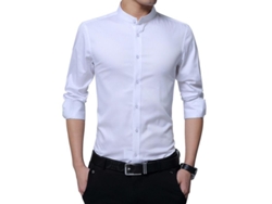 2026-camisa Hombre De Manga Larga Con Cuello Alto Mystdiy Algodón Corte Exquisito Puños Ajustables Y Reversibles