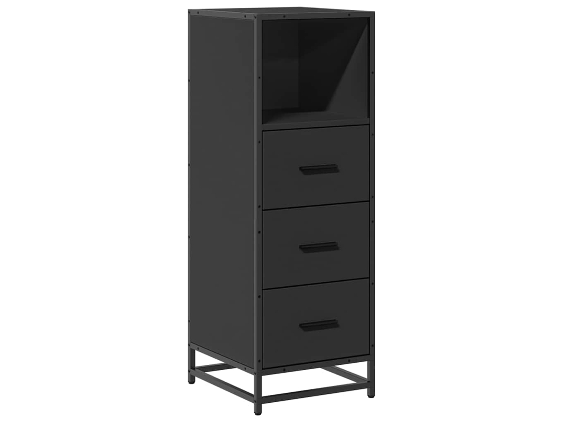 Gabinete De Baño VIDAXL Negro Madera contrachapada (35x37,5x100 cm)