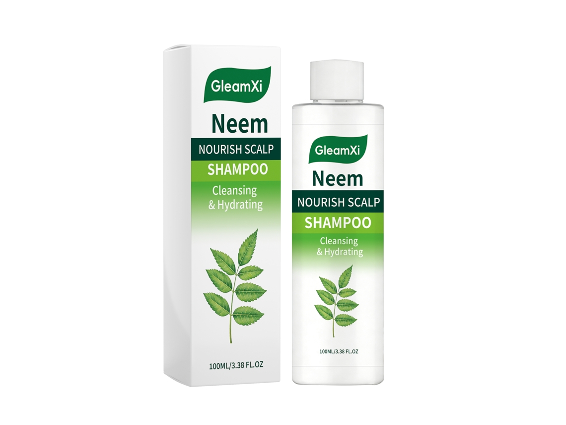 Champú hidratante Gleamxi Neem, cuidado suave para un cabello fresco.