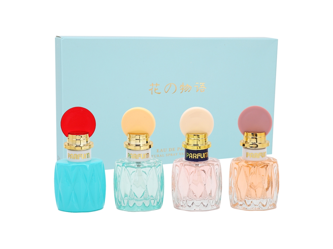 4 piezas de perfume floral frutal de larga duración, fragancia ligera, empaque delicado, regalo para mujer.