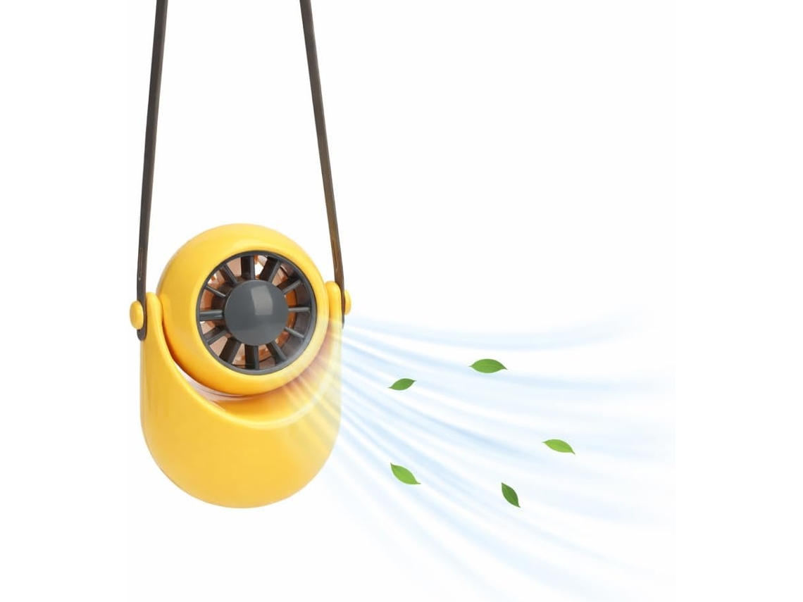 Ventilador De Cuello Usb - Mini Ventilador De Escritorio - Mini Ventilador Oscilante - Amarillo