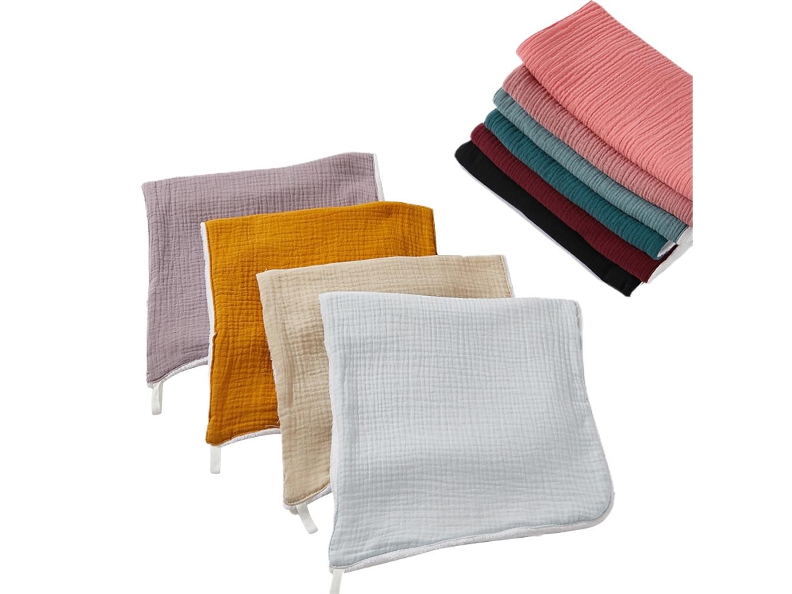 10pcs Panos De Engolir De Muslin De Algodão Macio Absorvente Para Bebê Lavagem À Mão