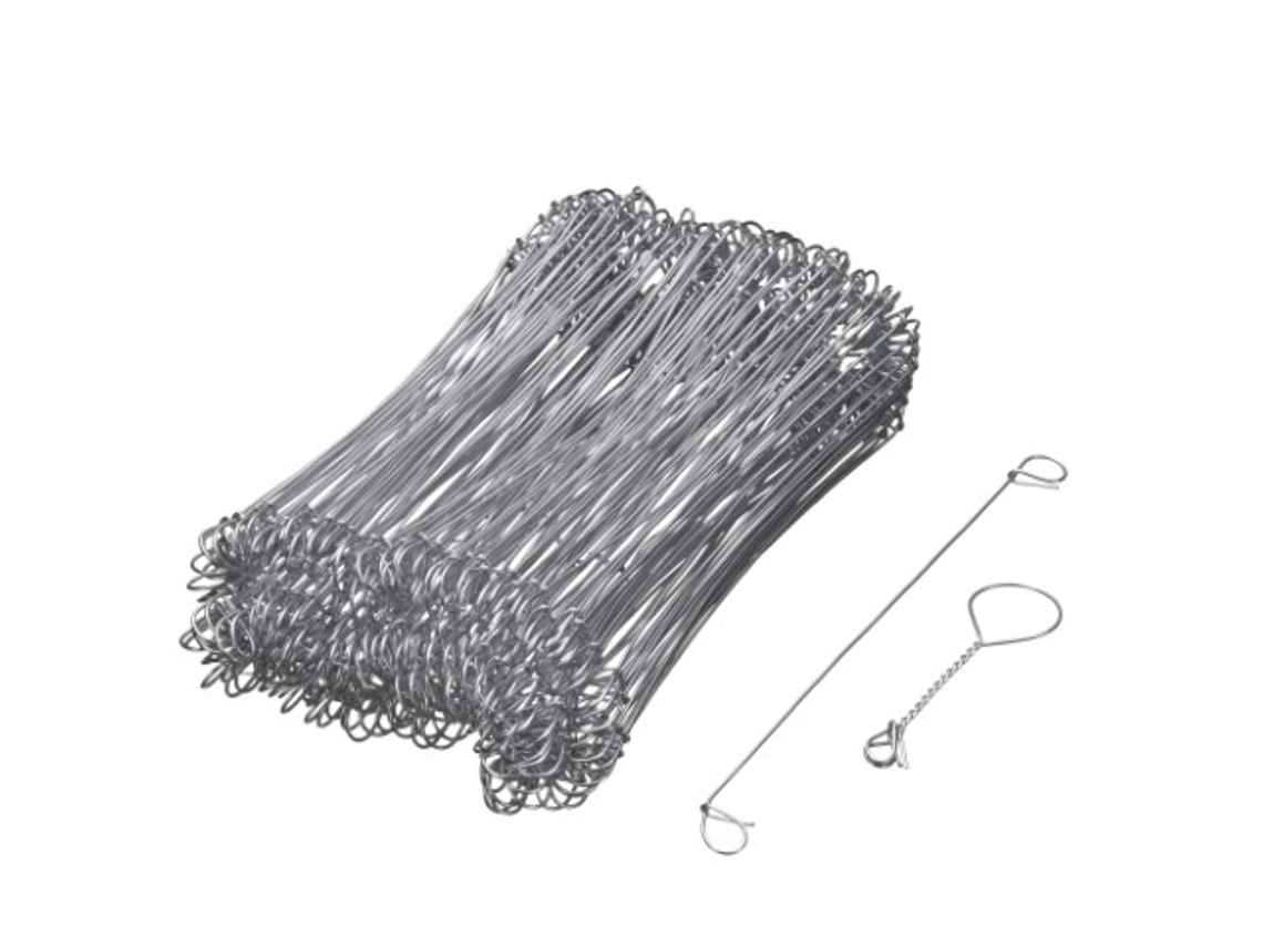 Alambre de hierro con lazo doble 16 cm acero galvanizado 200 piezas WOVAR