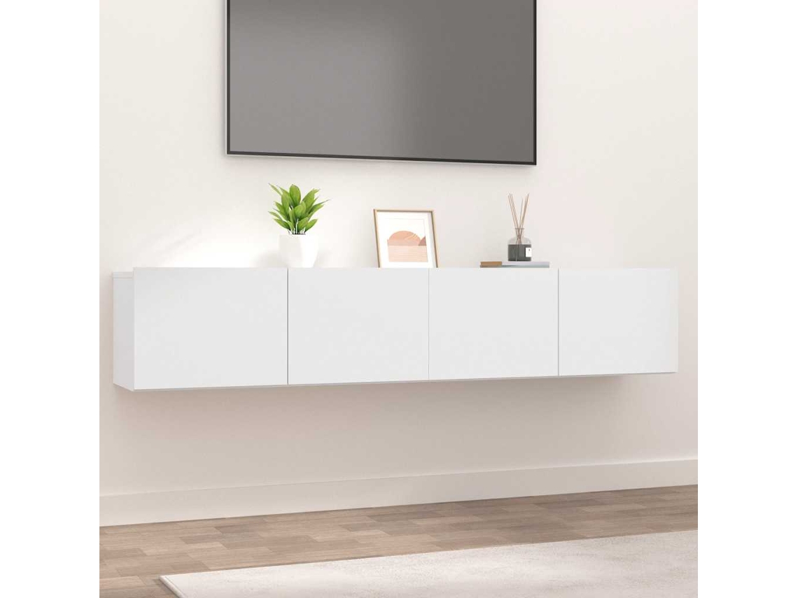 Mueble TV 2uds 80x30x30cm Derivados Madera Blanco