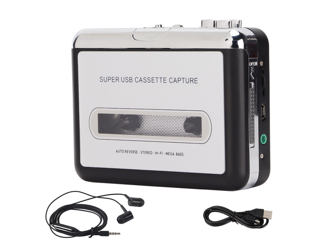 Reproductor de casetes portátil con conversión a MP3 EOOCOO