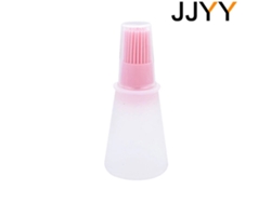 Cepillo de silicona de grado alimenticio MDUG para controlar el aceite en barbacoas, resistente a altas temperaturas con tapa rosa.