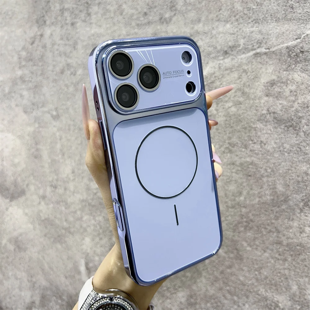 (iphone 15 Pro, Azul) Funda Protectora Magnética Magsafe Para La Cámara Del Iphone, A Prueba De Golpes Y Caídas.