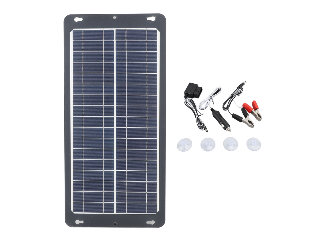 Panel solar de 30 W con enchufe OBD, panel de carga solar portátil monocristalino de alta eficiencia para acampar al aire libre.