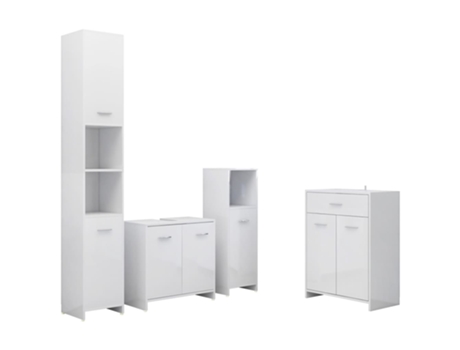Conjunto 4 de muebles de baño de VIDAXL blanco brillante