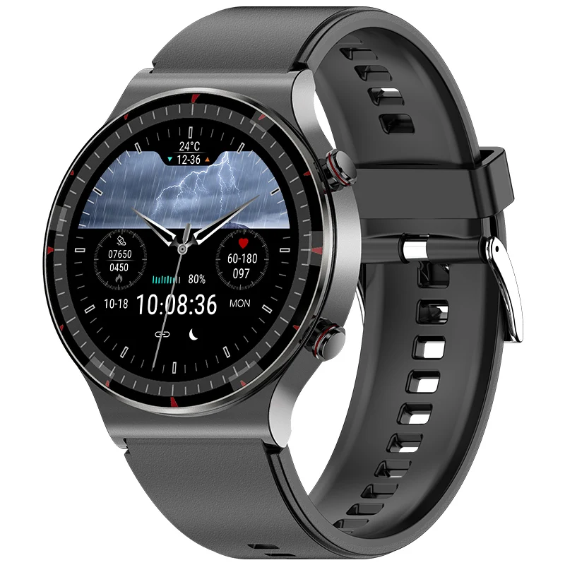 (todo Negro) Grado Médico Ecg Monitoreo De Salud Smartwatch Óptica Multicanal Temperatura Del Cuerpo Presión Sanguínea Sangre