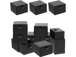Juego De 12 Cajas De Joyería De Cartón Negro Con Cajones Para Guardar Pendientes Y