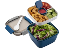 Lancheira Bento Azul Compartimentos, A Prueba De Fugas, Lavaplatos, Para Escuela/trabajo