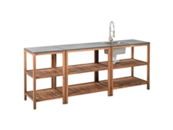 Cocina de jardín Beliani Brucoli en madera de acacia marrón 80x50x83