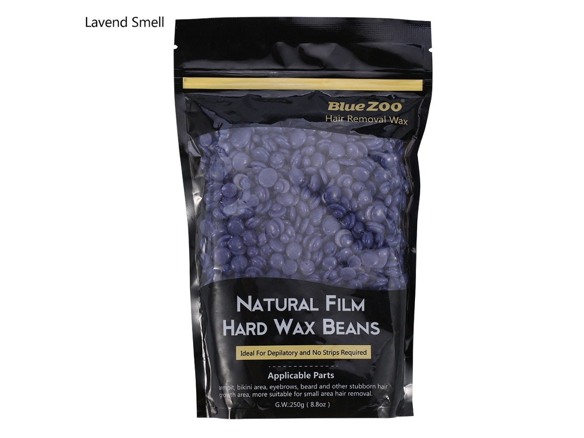 Granos De Cera Dura Natural Blue Zoo 250g Para Depilación Corporal Con Aroma A Lavanda