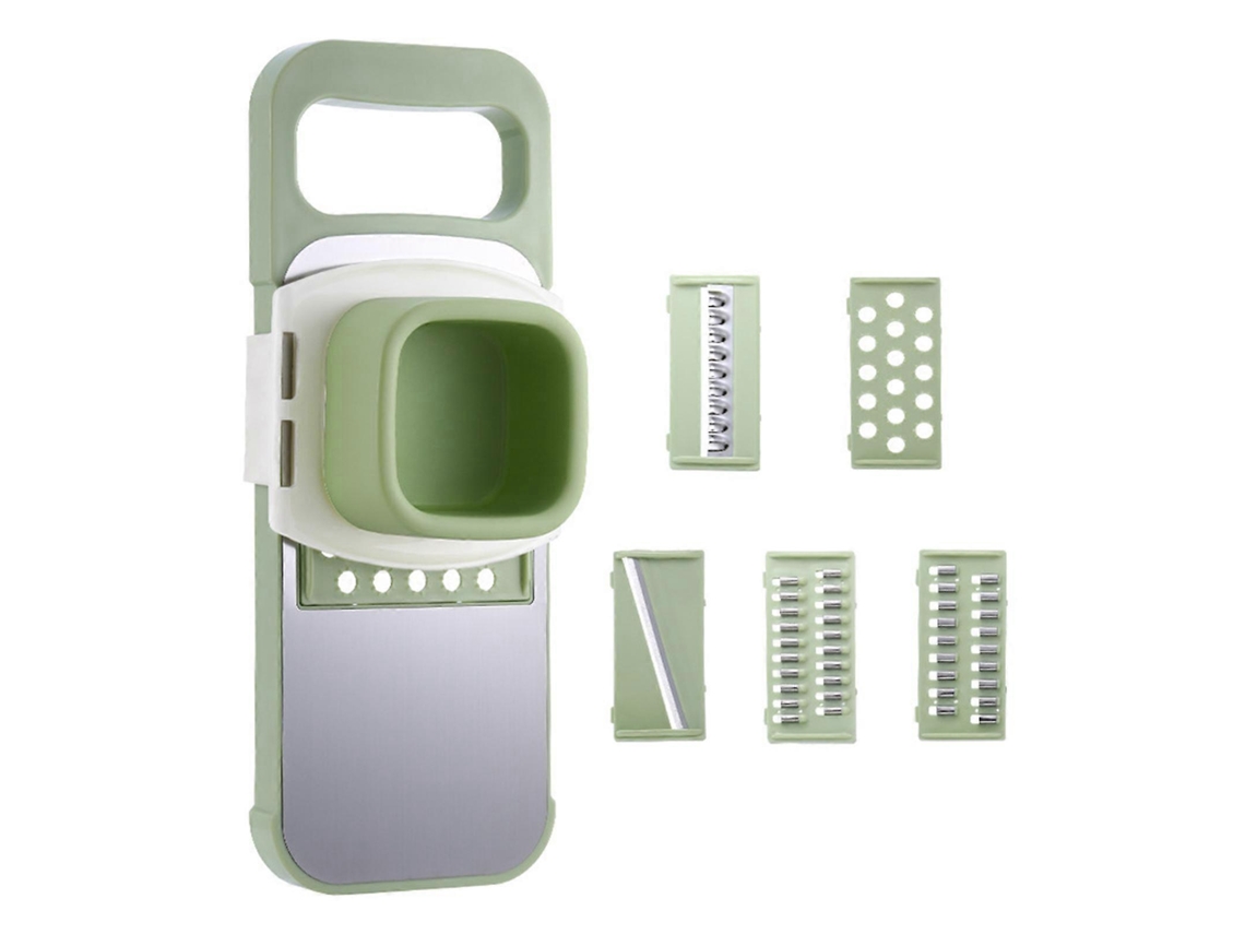 Cortador de verduras multifuncional 5 en 1 de acero inoxidable para ensaladas, alimentos y preparación de comidas familiares