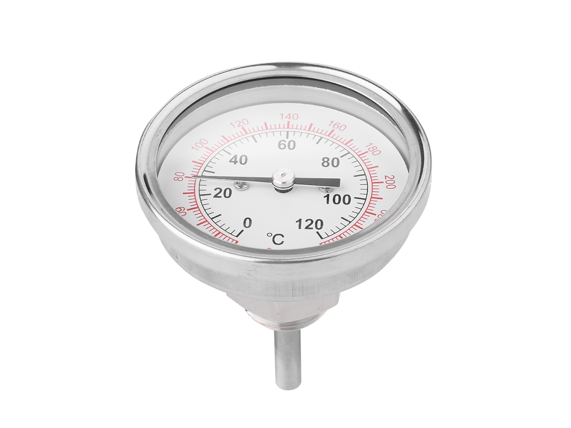 Termómetro bimetálico de 62 mm para altas temperaturas (0-120 °C) | Sin marca