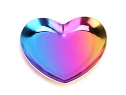 Plato para joyas en forma de corazón para guardar collares y anillos