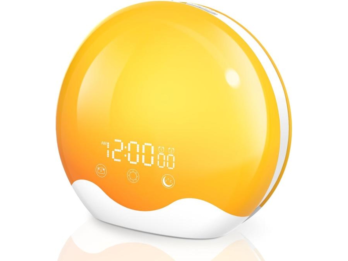 Reloj despertador Sunrise con pantalla táctil y luz de despertador reloj despertador con iluminación de doble cara para personas que duermen mucho ayuda para dormir con luz IKIKSO