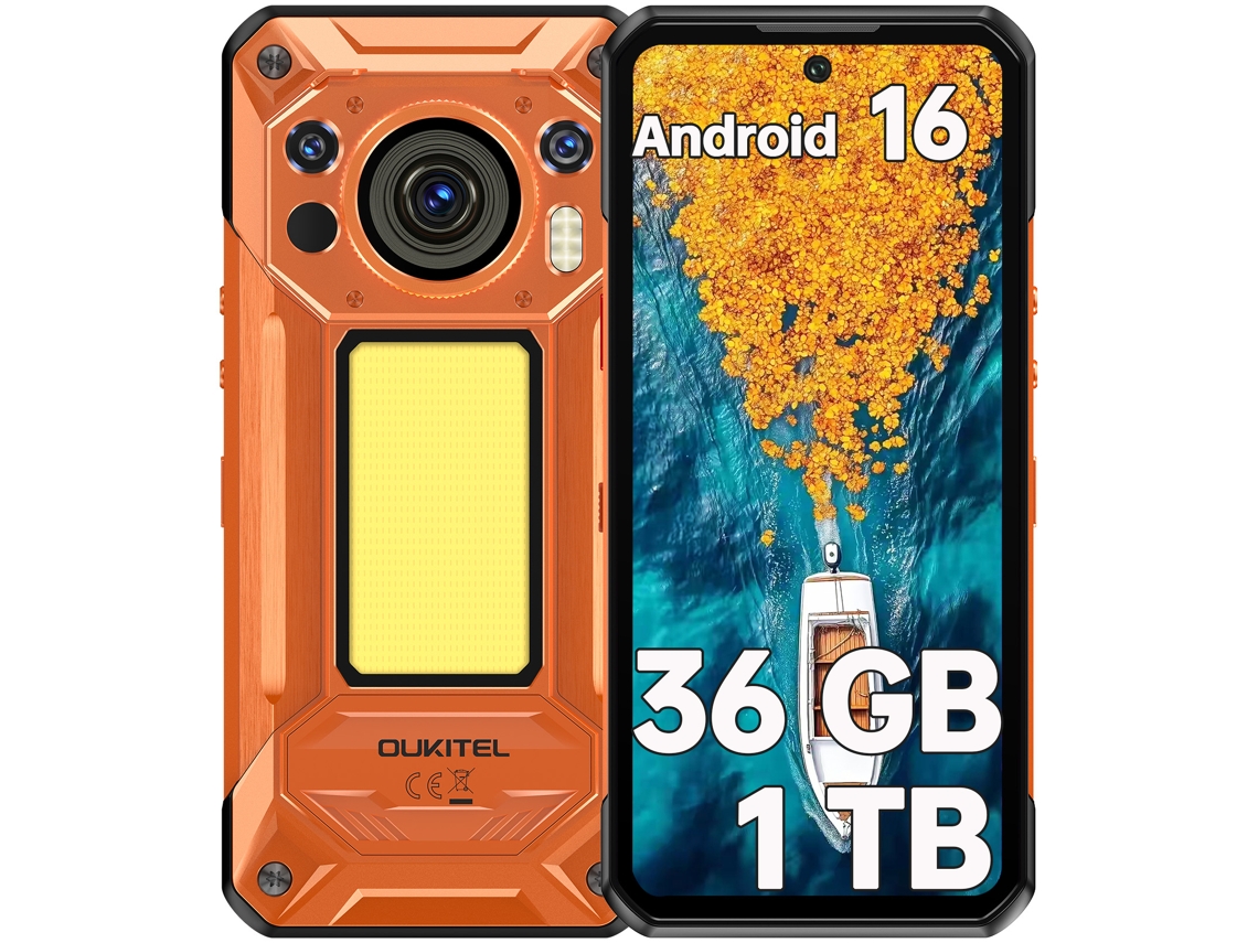 Smartphone Resistente 5g Oukitel Wp500 36 Gb 1 Tb 6.8" Fhd+ 120hz 10000 Mah 108mp + 32mp Nfc Otg Android 16 Naranja