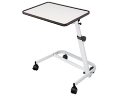 Mesa auxiliar plegable Para cama Reclinable Ruedas y freno Blanco